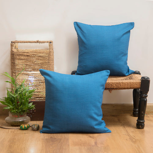 Jade Blue Cushion Cover- Set of 2 & 5 16x16 Inch