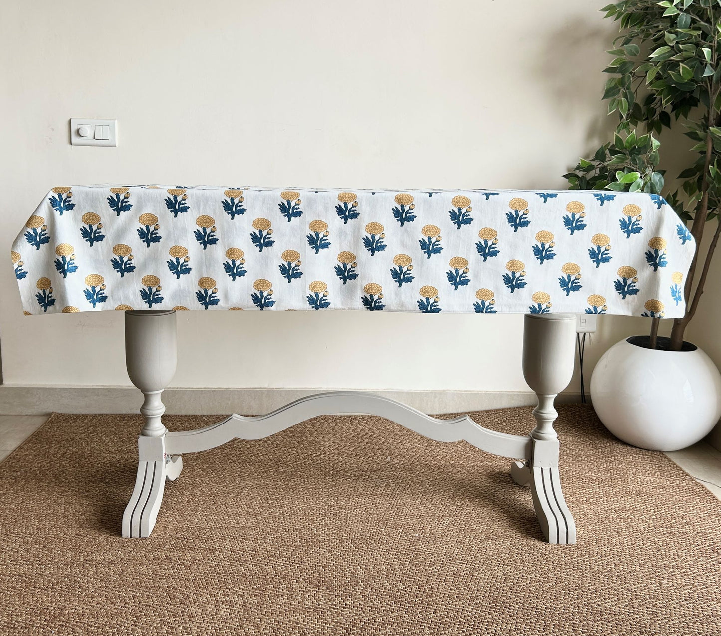 Teal Blush Table Cloth - 4, 6, 8 Seater