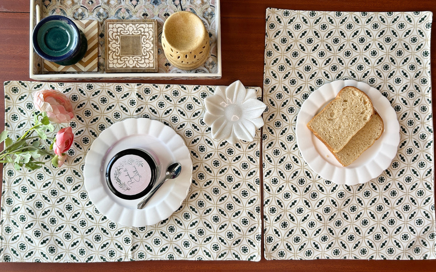 Azura Cotton Table Mats 12x18 Inches - 2, 4, 6 Sets