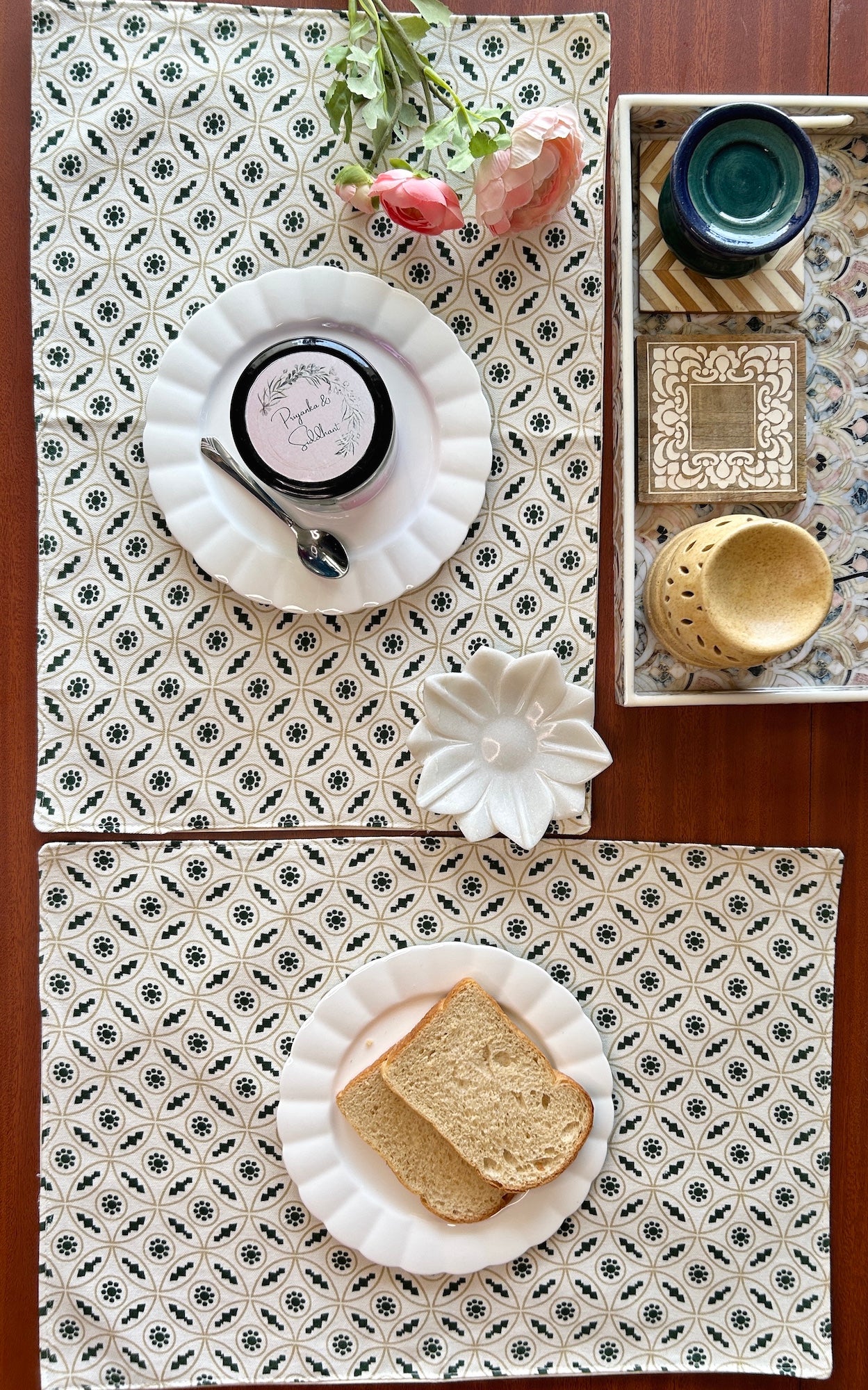 Azura Cotton Table Mats 12x18 Inches - 2, 4, 6 Sets