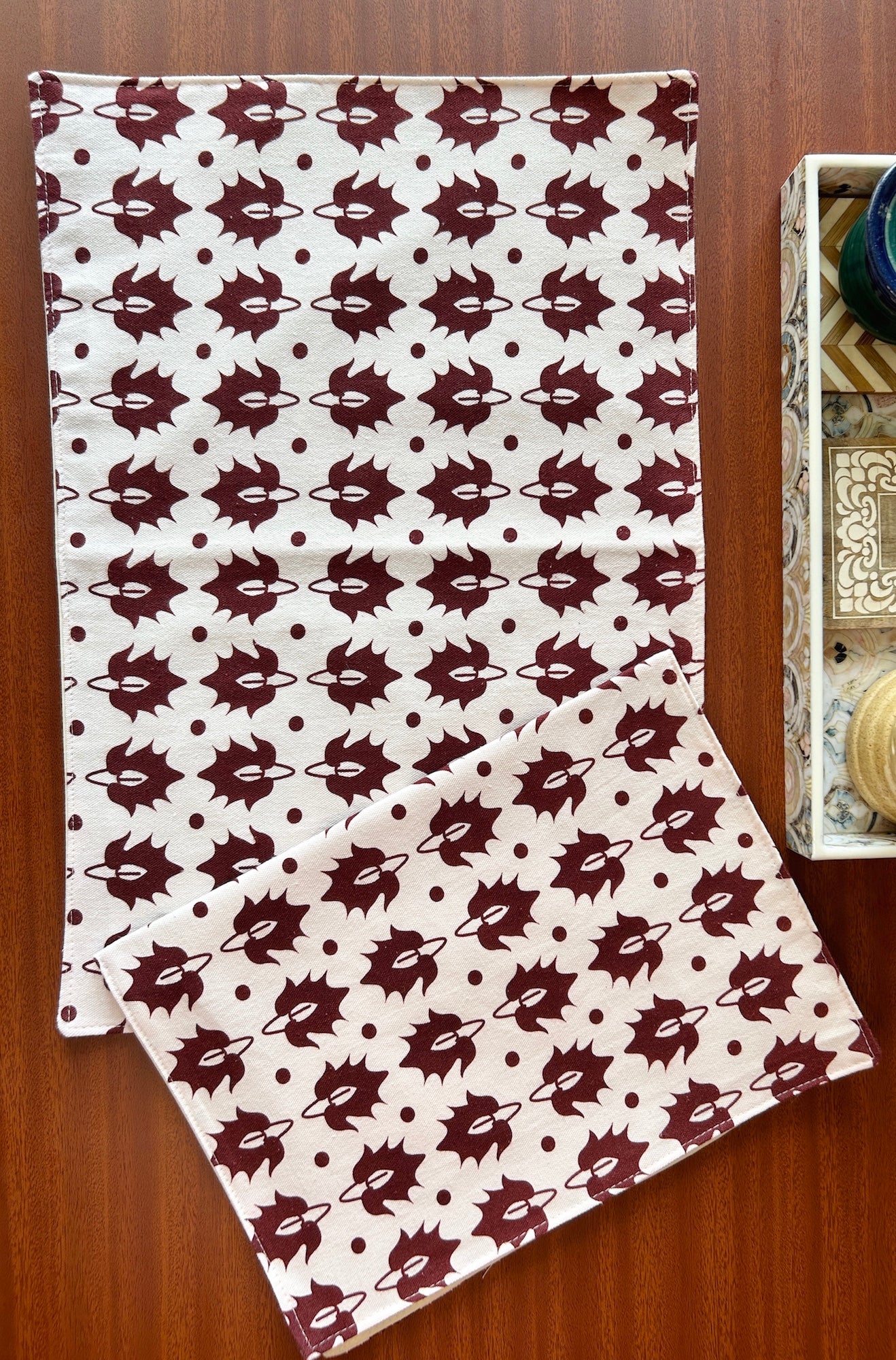 Rustic Motif Cotton Table Mats 12x18 Inches - Set of 2,4,6