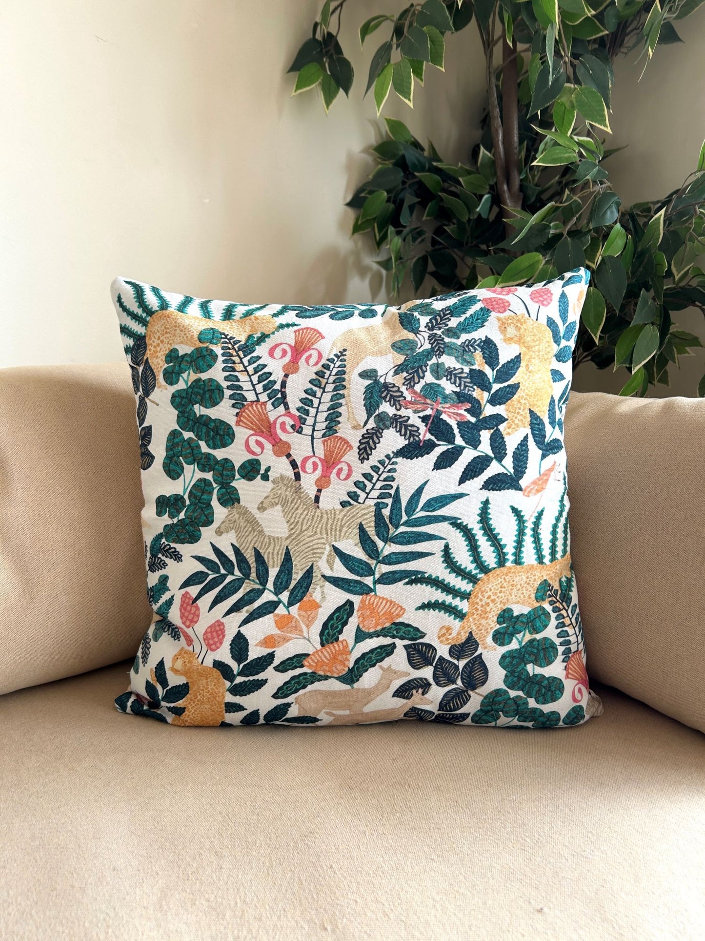 Blooming Forest Cotton Cushion Covers - Set of 2 & 5 16x16 Inches