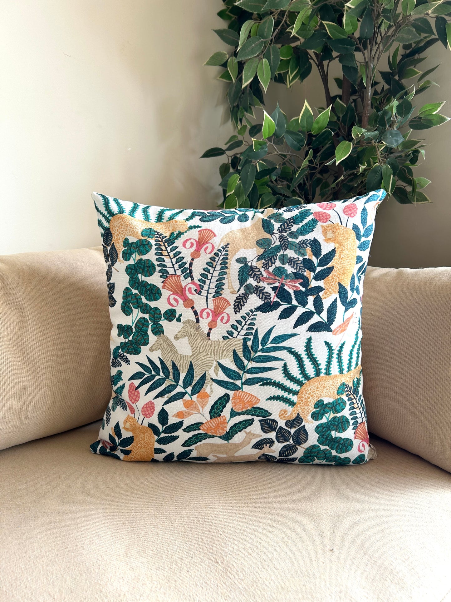 Blooming Forest Cotton Cushion Covers - Set of 2 & 5 16x16 Inches