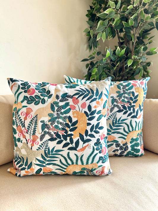 Blooming Forest Cotton Cushion Covers - Set of 2 & 5 16x16 Inches