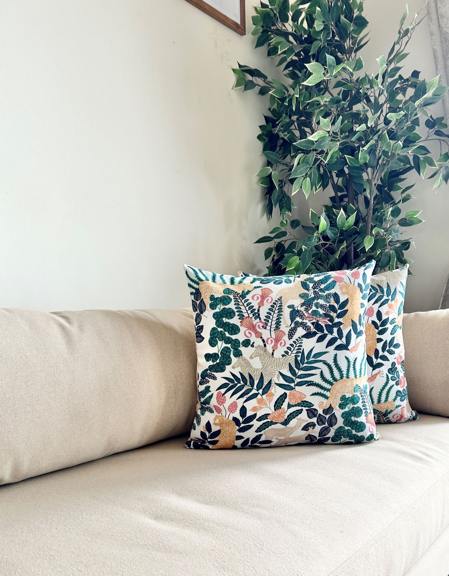 Blooming Forest Cotton Cushion Covers - Set of 2 & 5 16x16 Inches