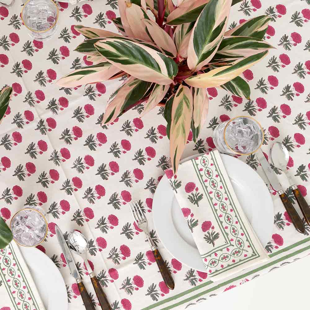 Red Blush Cotton Table Mats 12x18 Inches - Set of 2,4,6