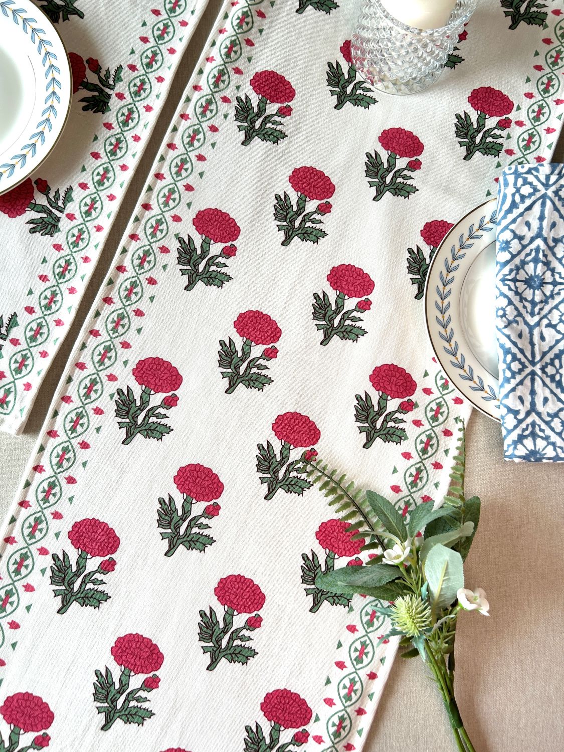 Red Blush Table Runner 14x72 Inches