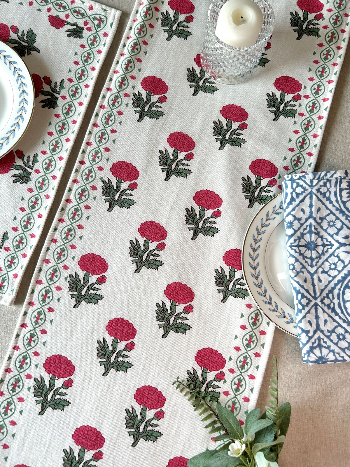 Red Blush Table Runner 14x72 Inches