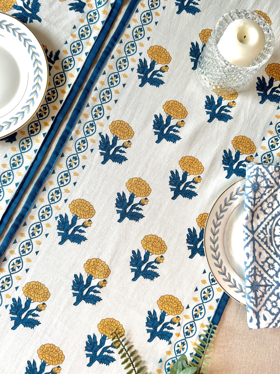 Teal Blush Table Runner 14x72 Inches