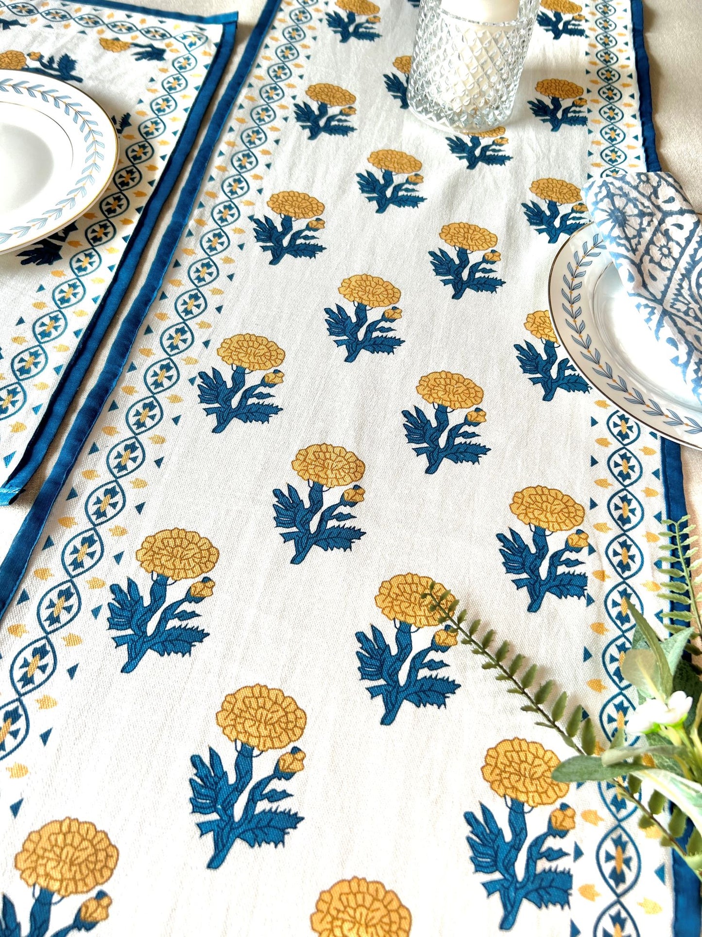 Teal Blush Table Cloth - 4, 6, 8 Seater