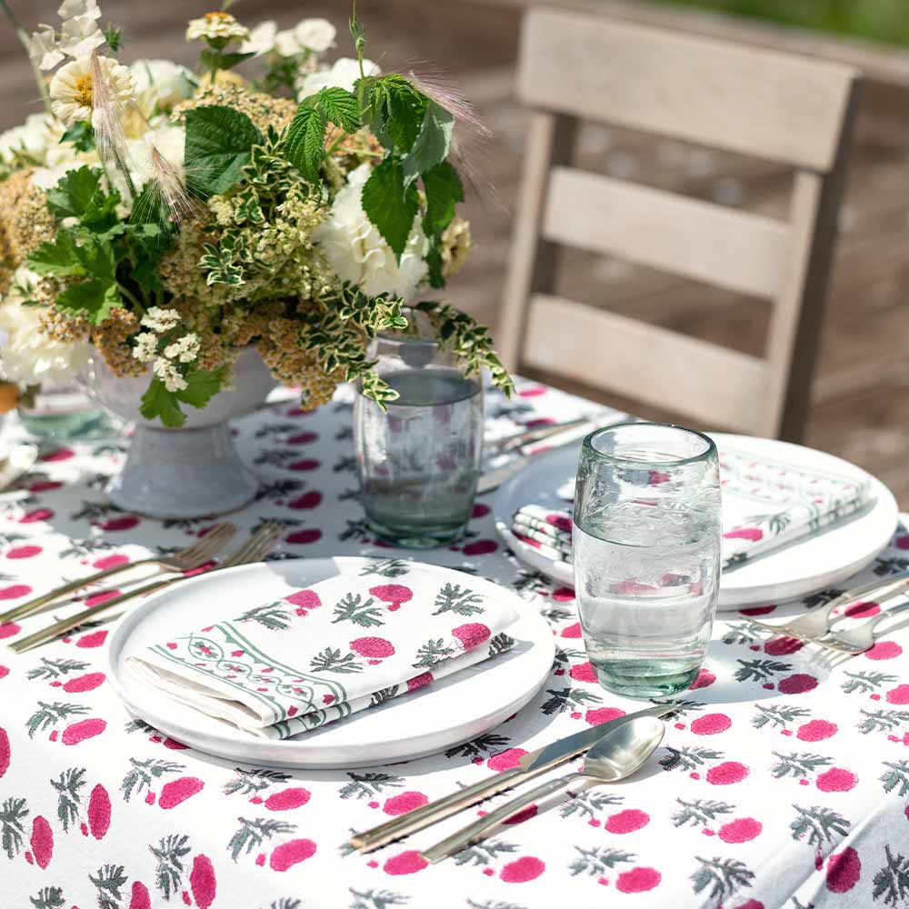 Table Cloth 4, 6 & 8 Seater - Red Blush