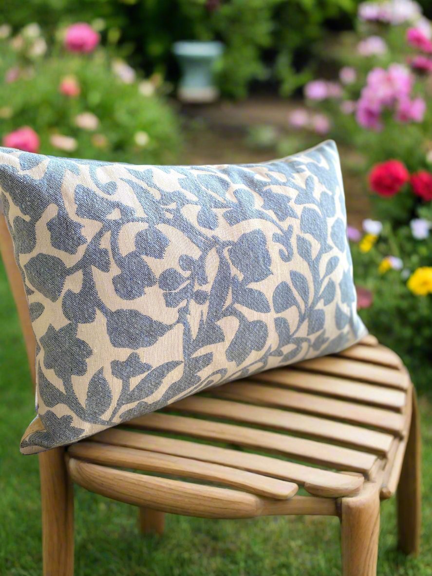 Blue Leaf Double Cushion Cover - Pack of 2