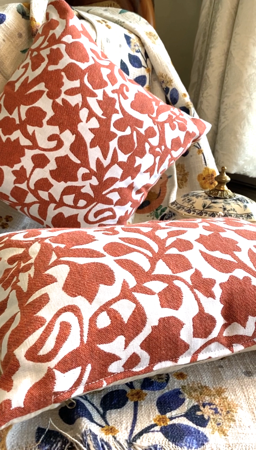 Orange Leaf Double Sided Cushion Cover - Pack of 2