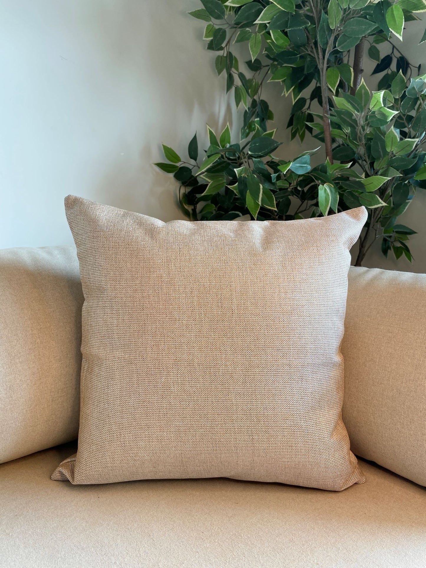 Light Brown Jute Cushion Cover 16x16 Inches - Set of 2 & 5