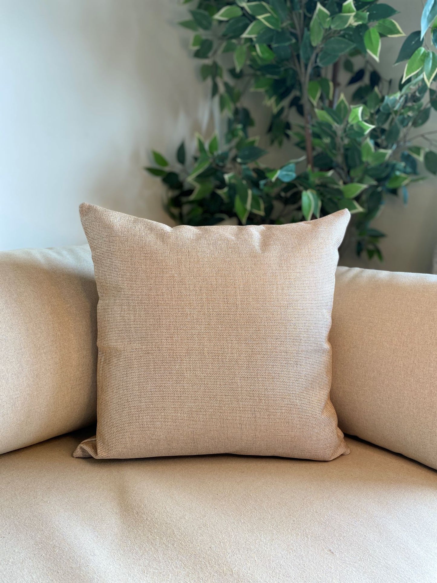 Light Brown Jute Cushion Cover 16x16 Inches - Set of 2 & 5