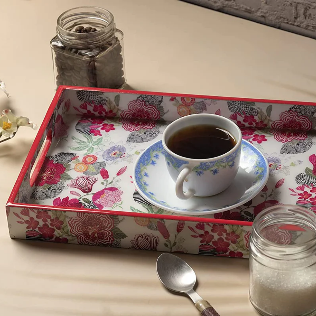 Pink Blossom Wooden Tray