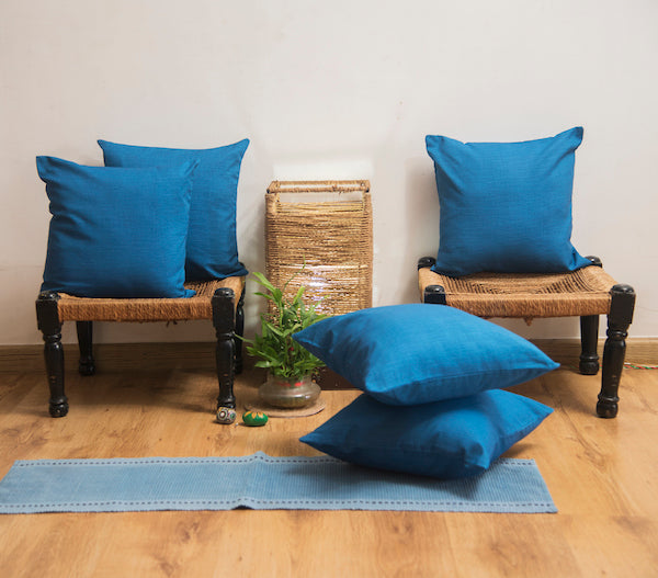 Jade Blue Cushion - Set of 2 & 5 16x16 Inch