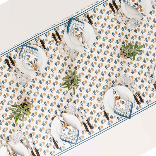 Table Cloth 4, 6 & 8 Seater - Teal Blush