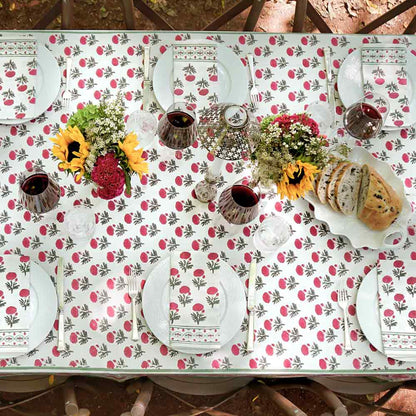 Red Blush Table Cloth - 4, 6, 8 Seater