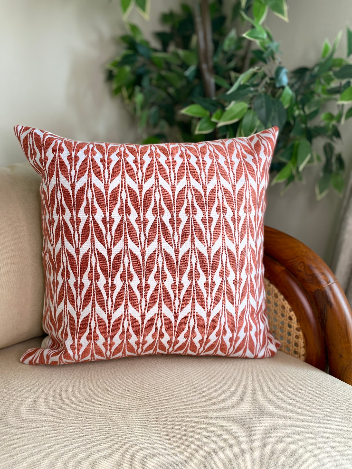 Orange Miraz Double Sided Cotton Cushion Cover - Pack of 2