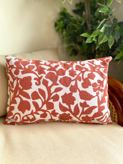 Orange Leaf Double Sided Cotton Cushion Cover - Pack of 2