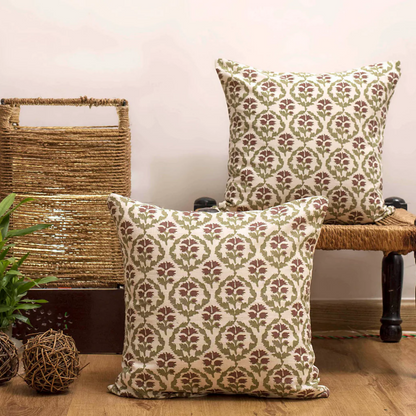Jaal Cotton Cushion Cover 16x16 Inches - Set of 2 & 5